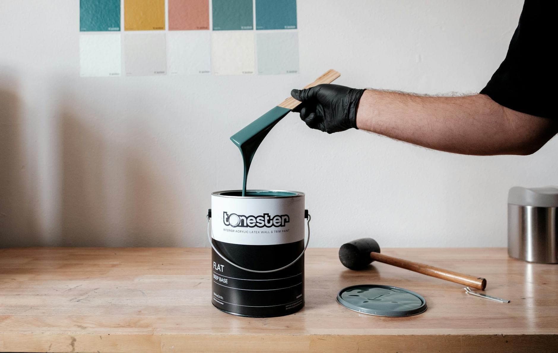 Paint cans and color samples