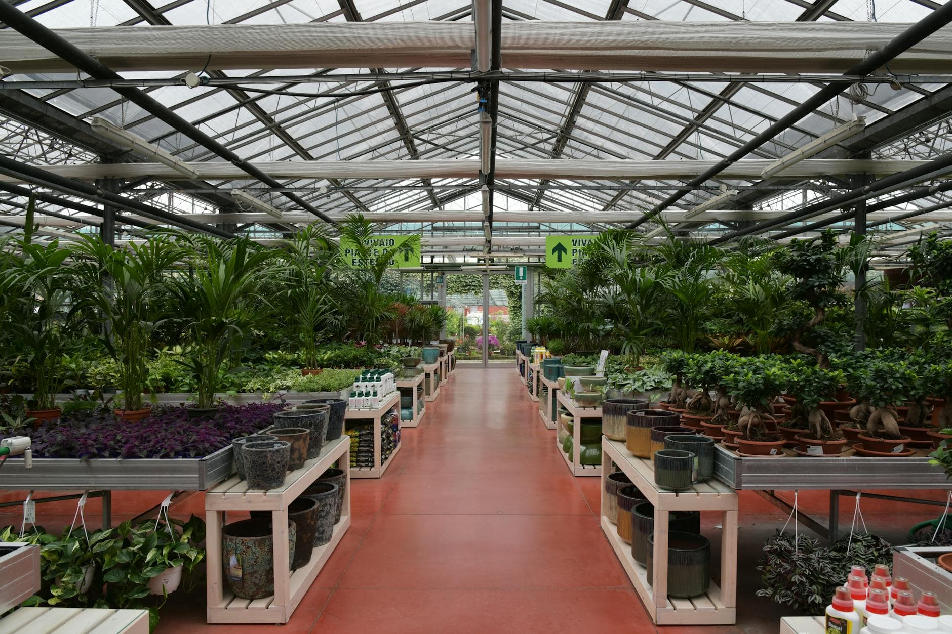 Garden supplies in a store